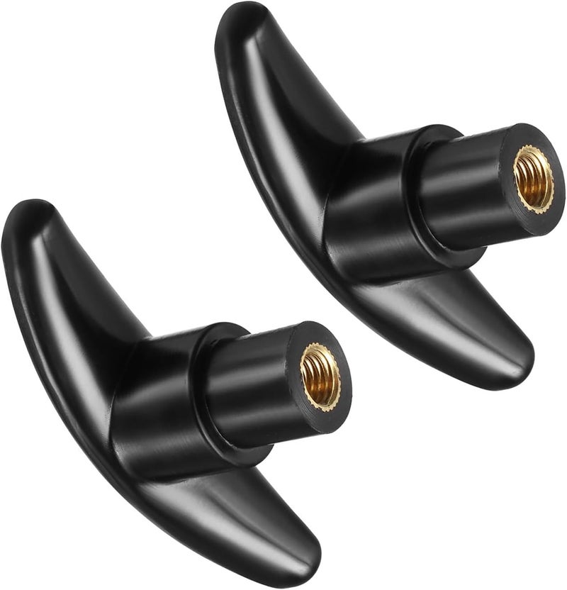 CoCud T-Knobs M8 Female Thread Plastic Clamping Hand T Knobs Handles Black - (Applications: for Lathe Machinery Drawer), 2-Pieces - Image 1